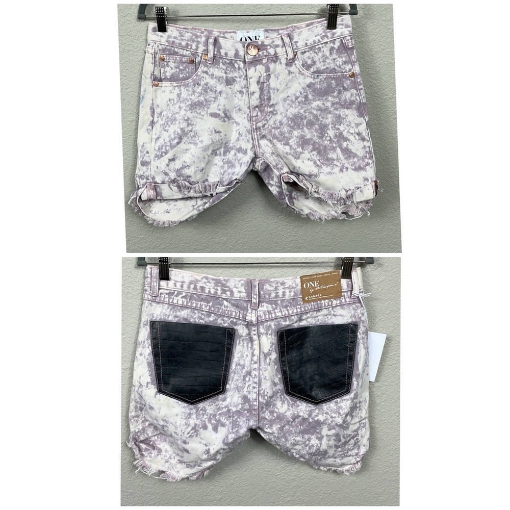 NWT One Teaspoon Long Line Bandit Tie Dye Rolled Cuff Leather Pockets Sz 26